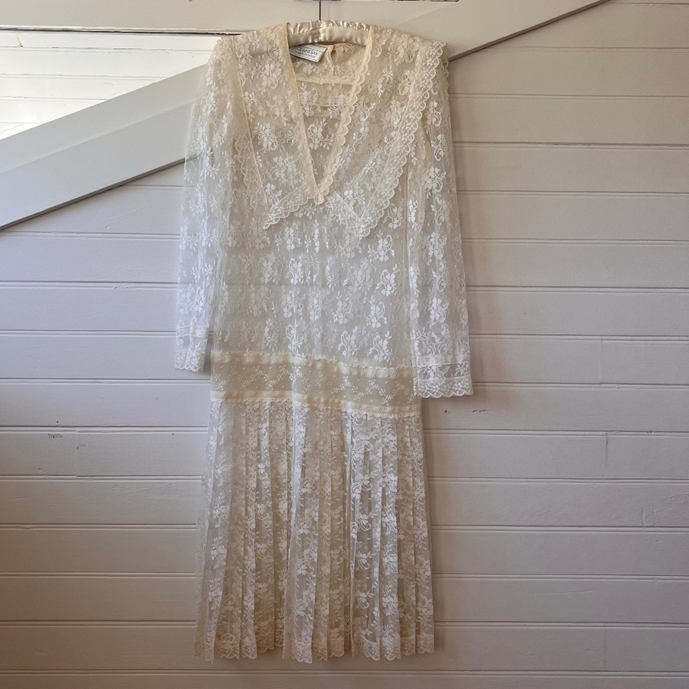 Gunne Sax White Lace Dress